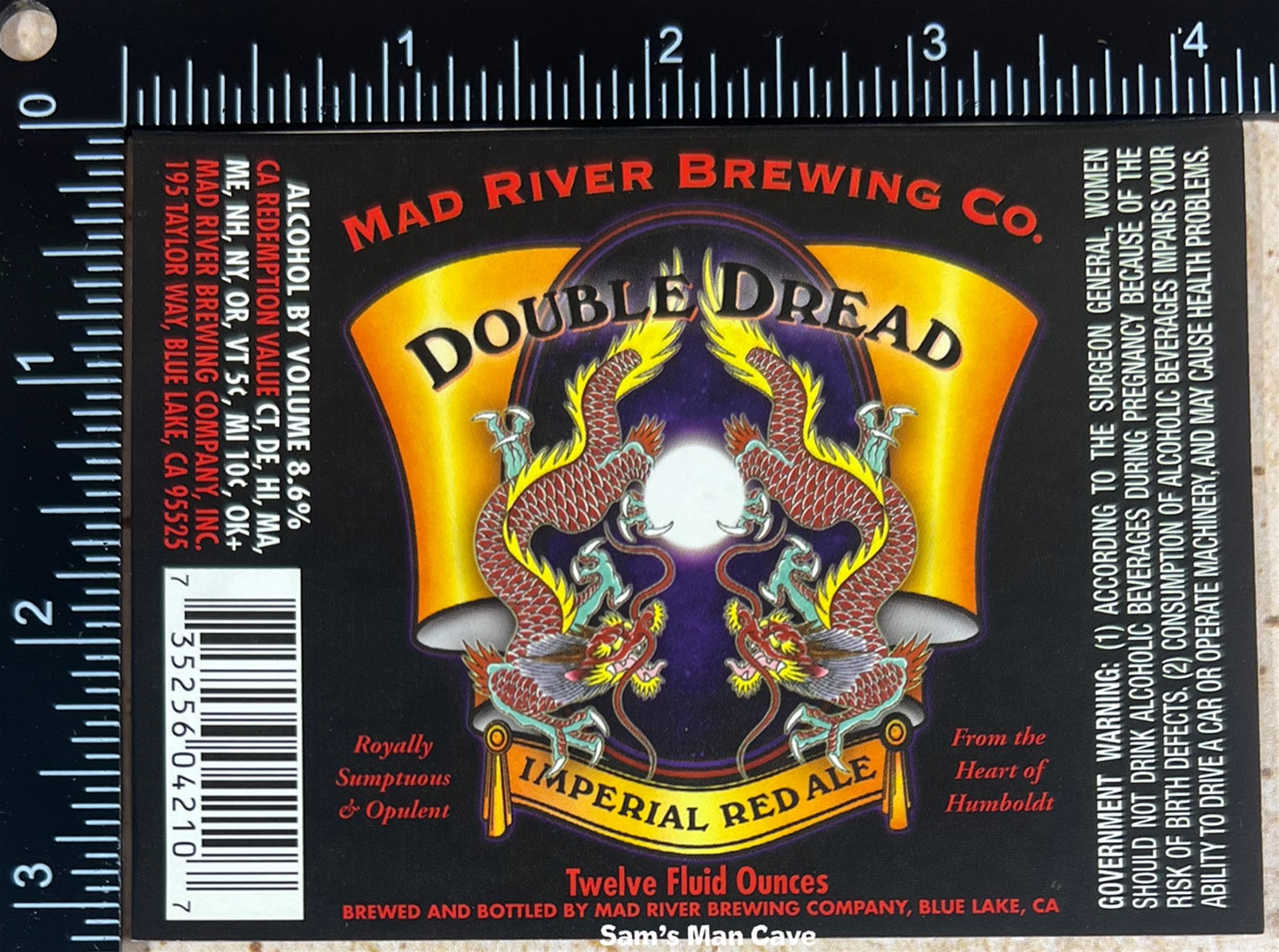 Mad River Double Dread Beer Label