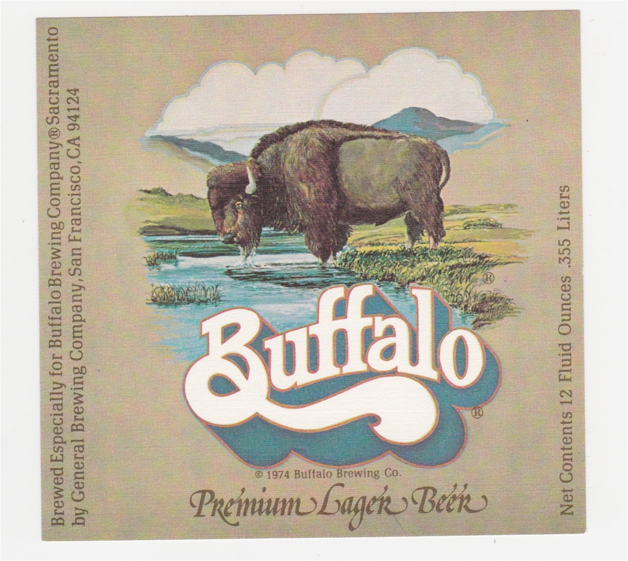 Buffalo Premium Lager Beer Label