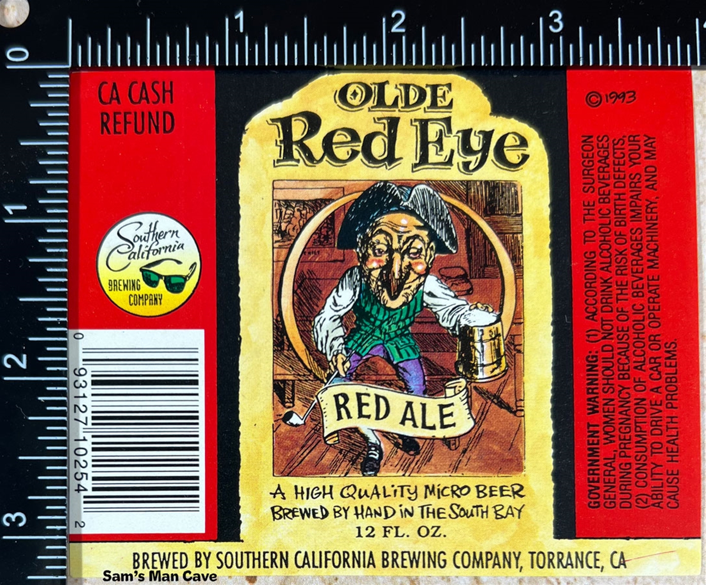 Southern California Olde Red Eye Red Ale Label