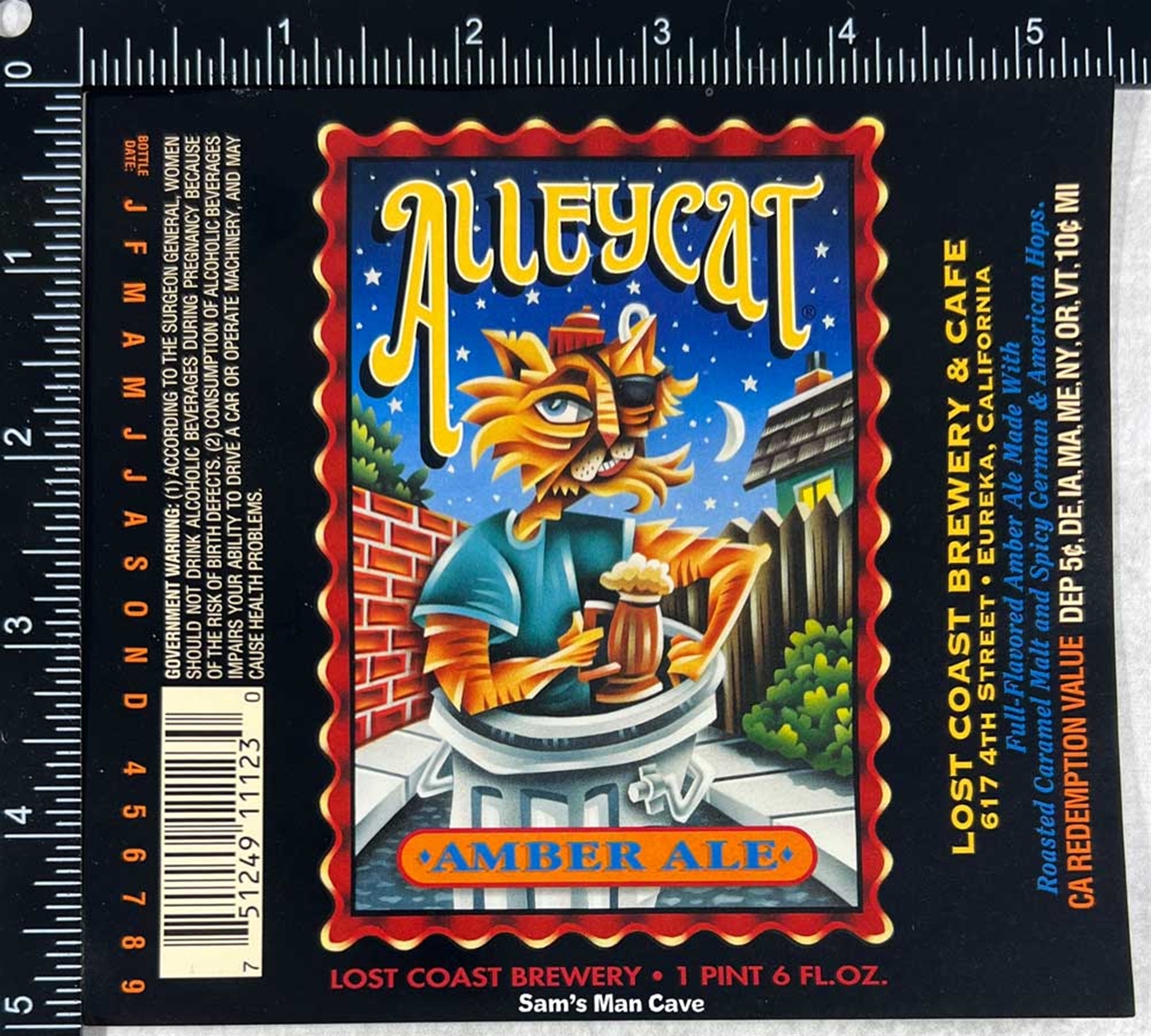 Lost Coast Alleycat Amber Ale Label