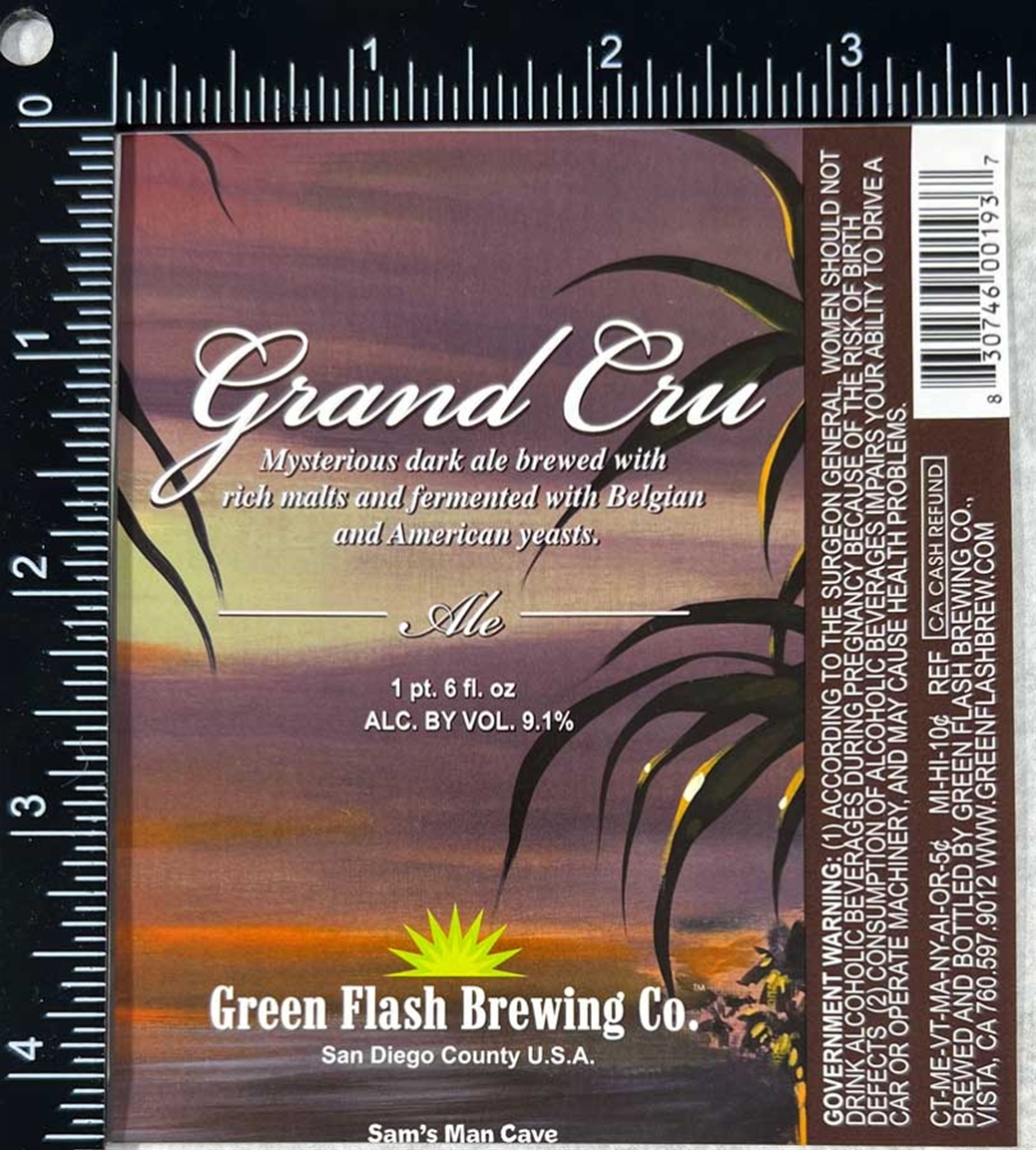 Green Flash Grand Cru Beer Label