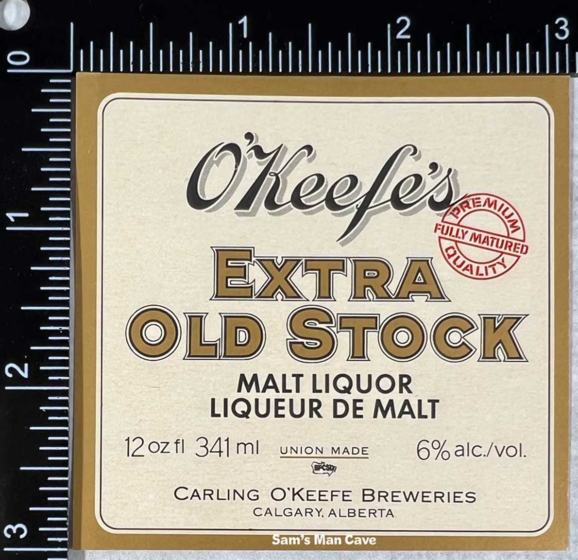 O'Keefe Extra Old Stock Malt Liquor Label