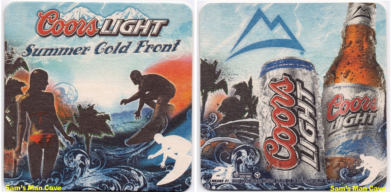 Coors Light Summer Cold Front Beer Coaster