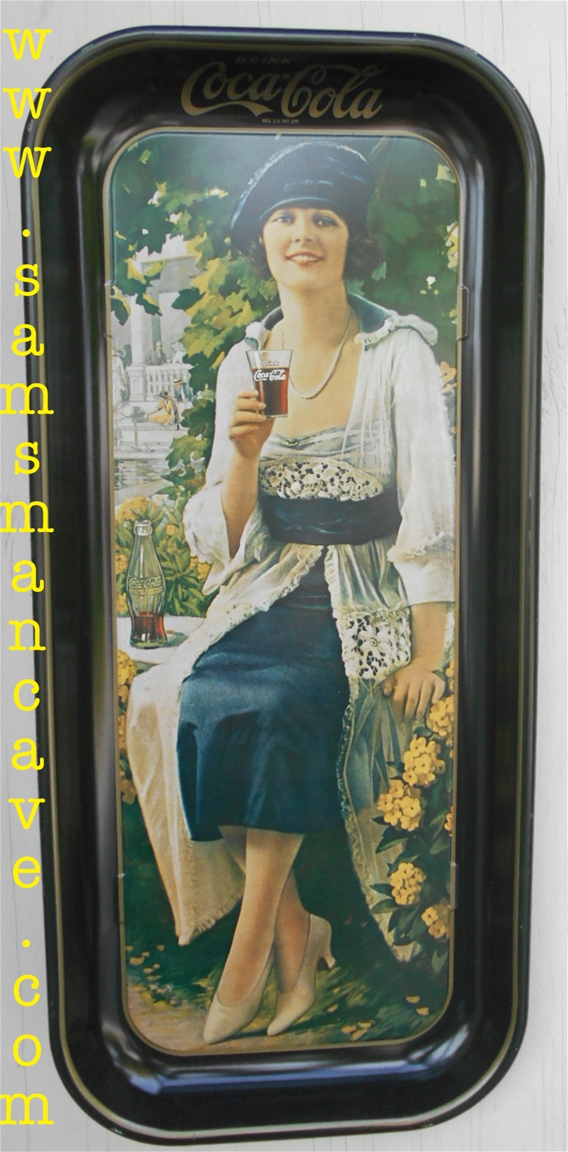 Coca Cola Lady 1921 Advertisement Tray