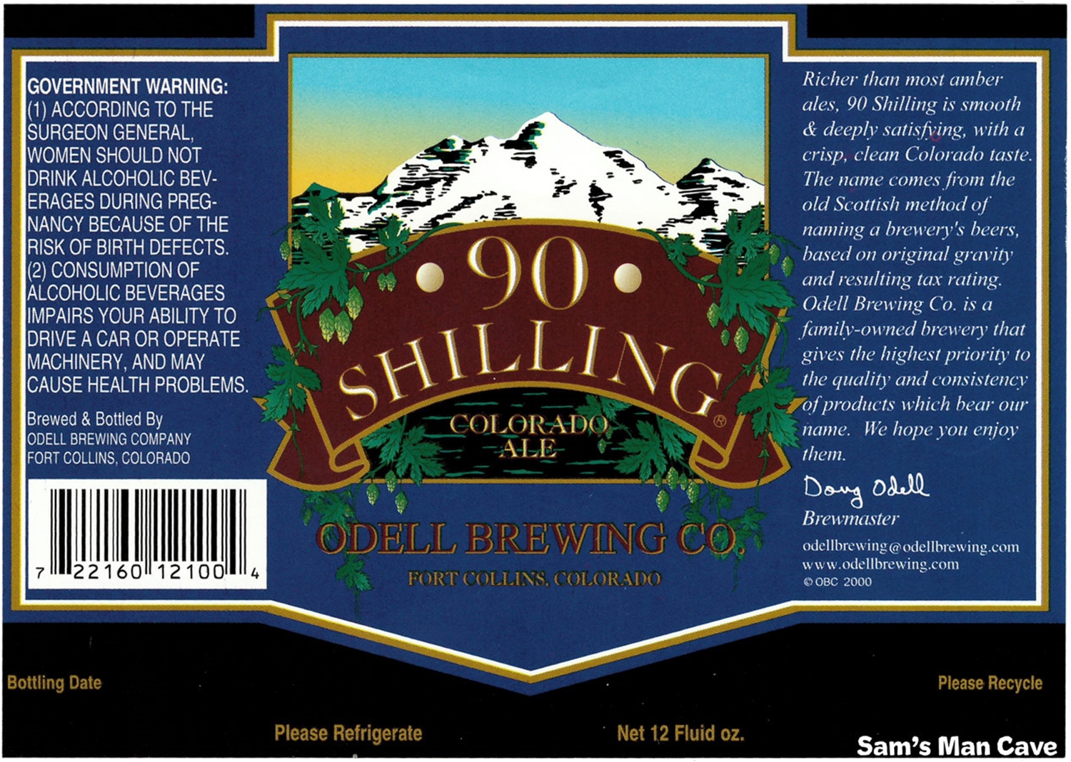 90 Shilling Colorado Ale Label