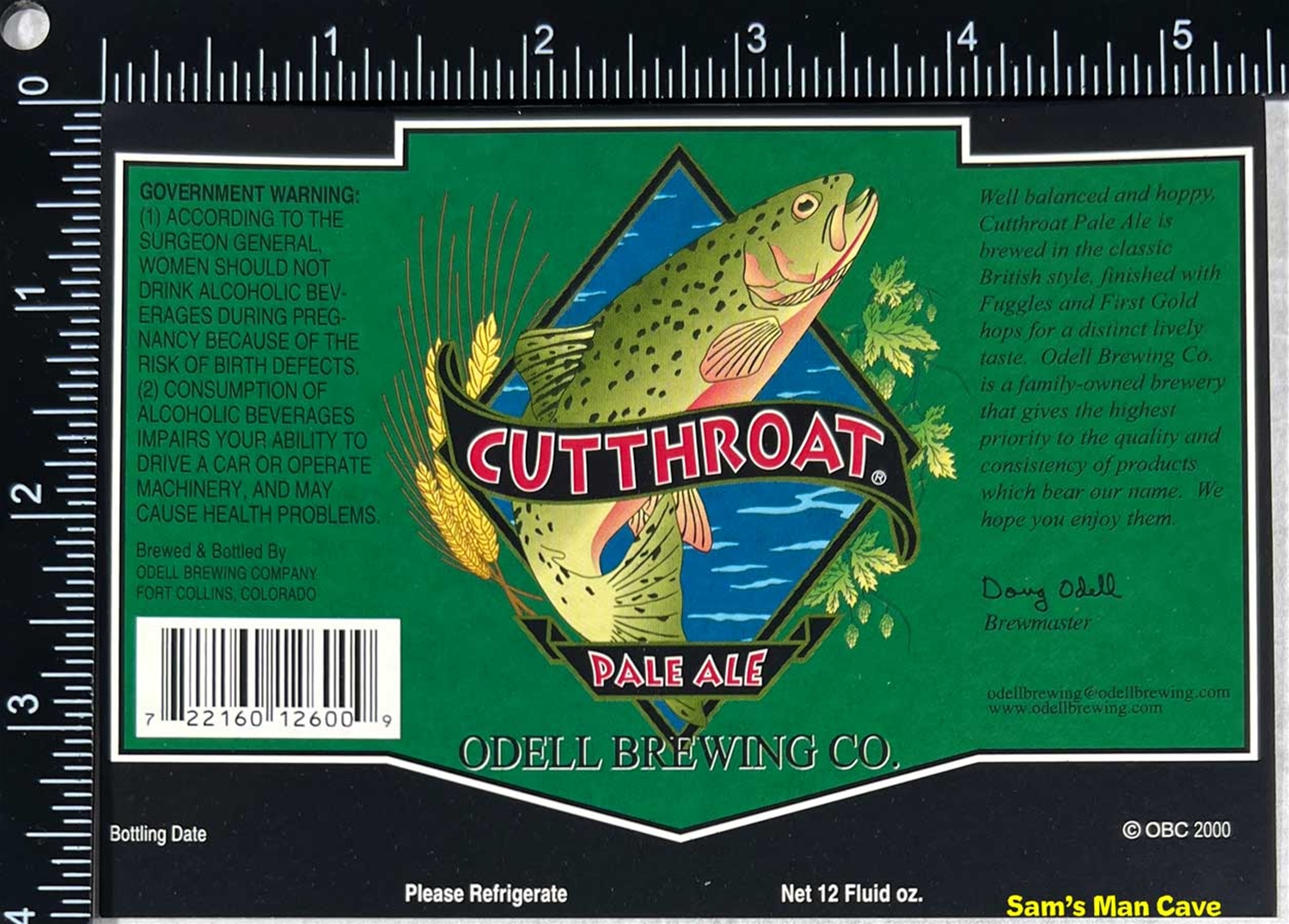 Odell Brewing Cutthroat Pale Ale Label
