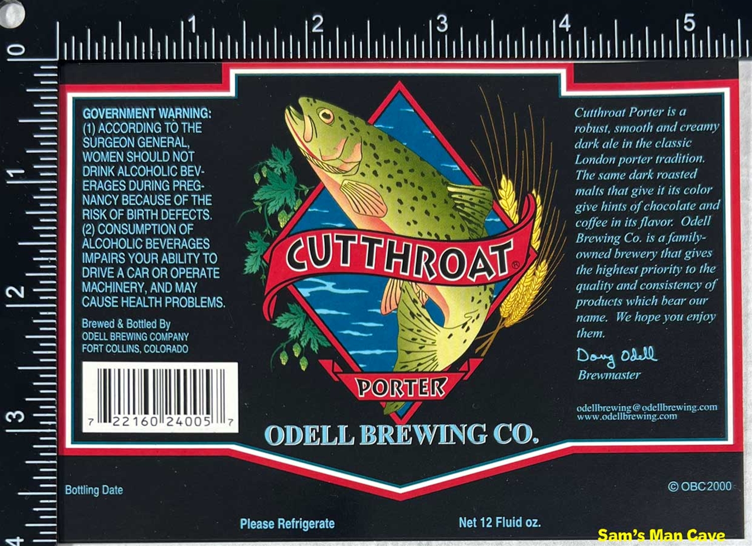 Odell Brewing Cutthroat Porter Label