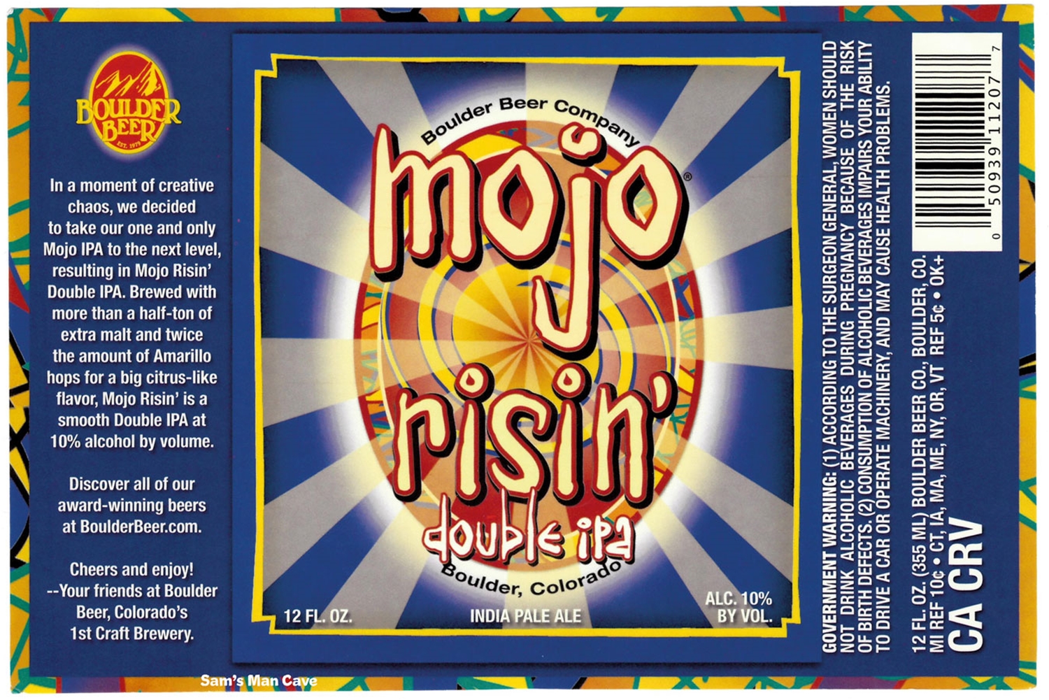 Boulder Beer Mojo Risin' Double IPA Label