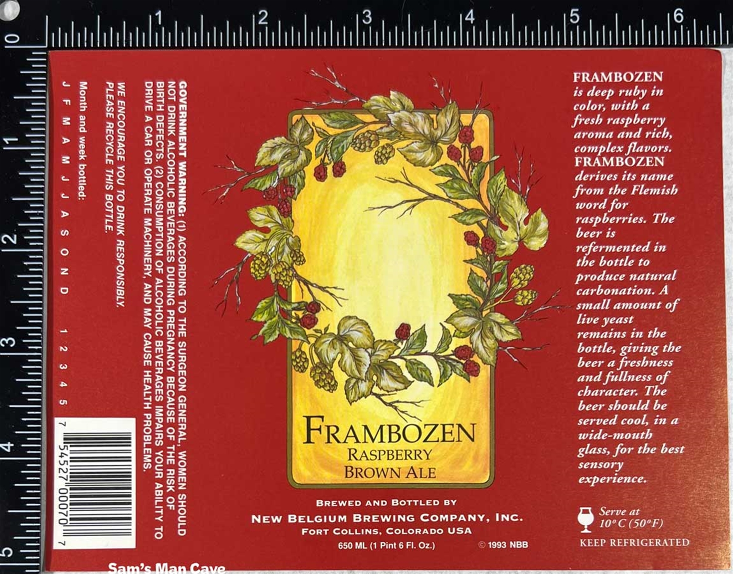 New Belgium Frambozen Ale Label