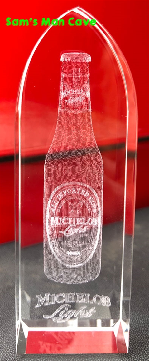 Michelob Light Bottle Laser Crystal