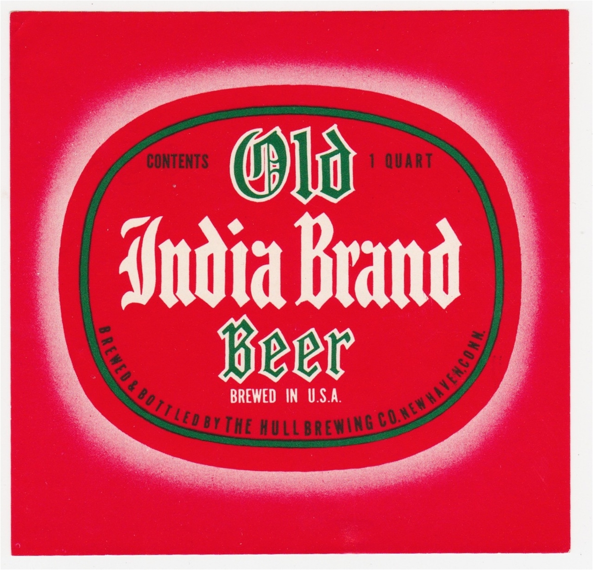 Old India One Quart Beer Label