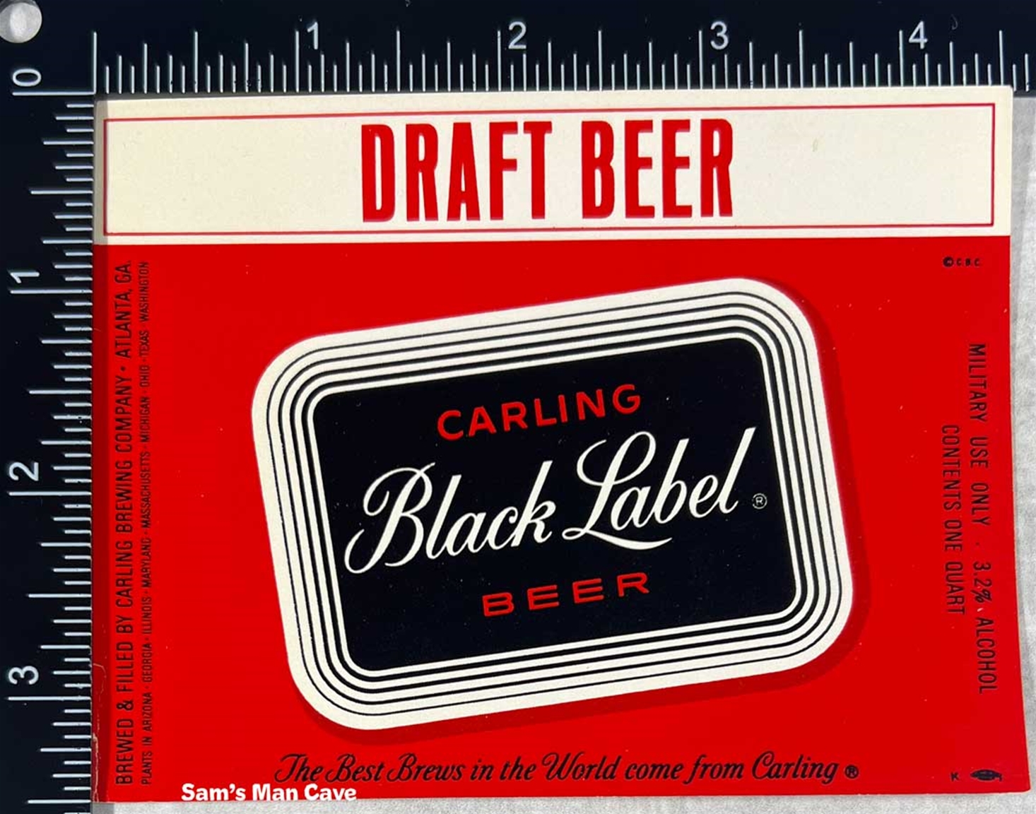 Carling Black Label Draft Beer Label