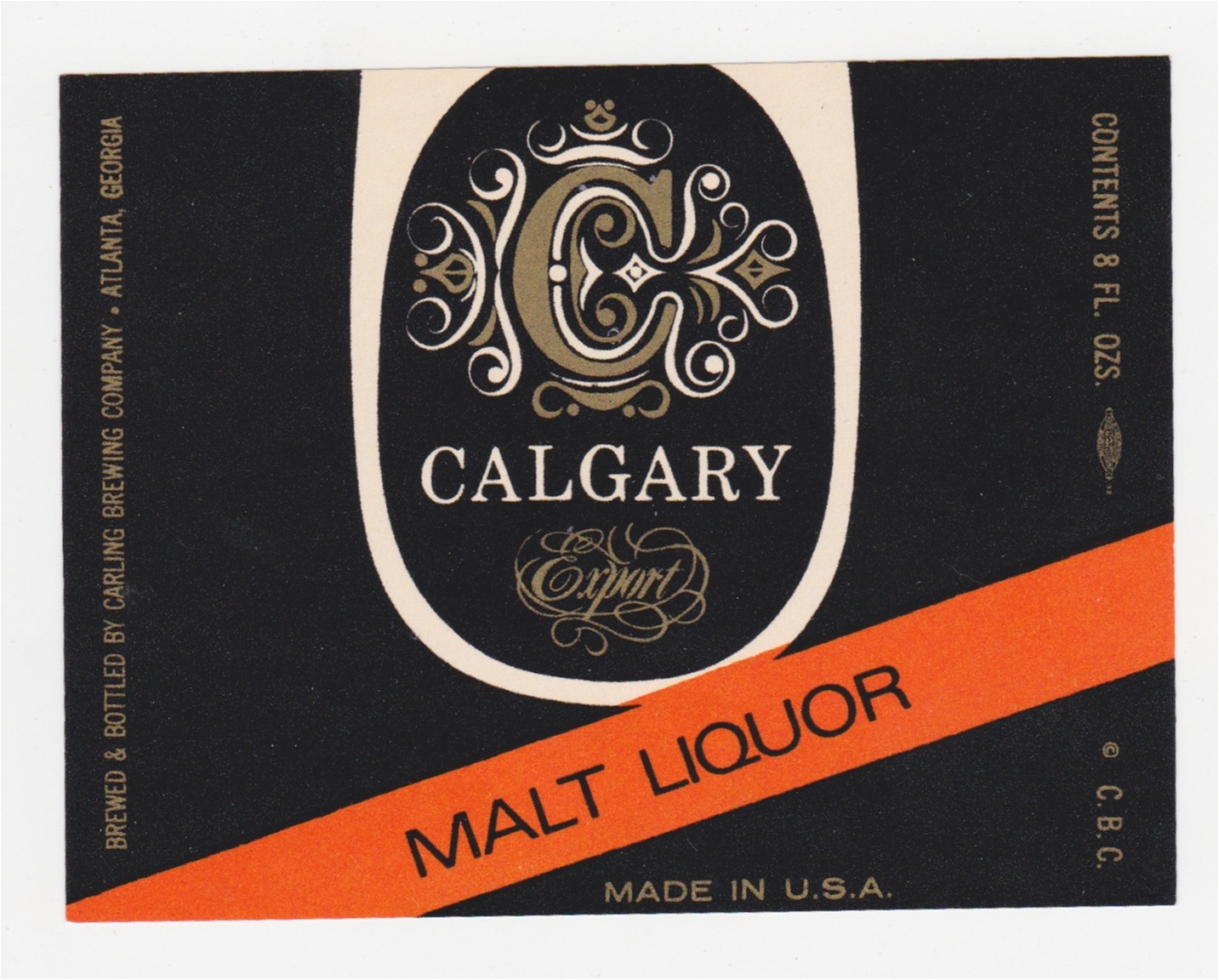 Calgary Malt Liquor Beer Label