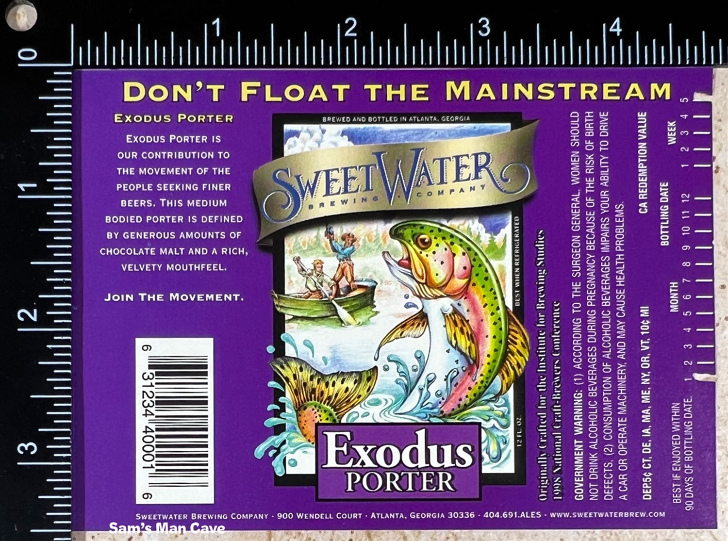 Sweetwater Exodus Porter Beer Label