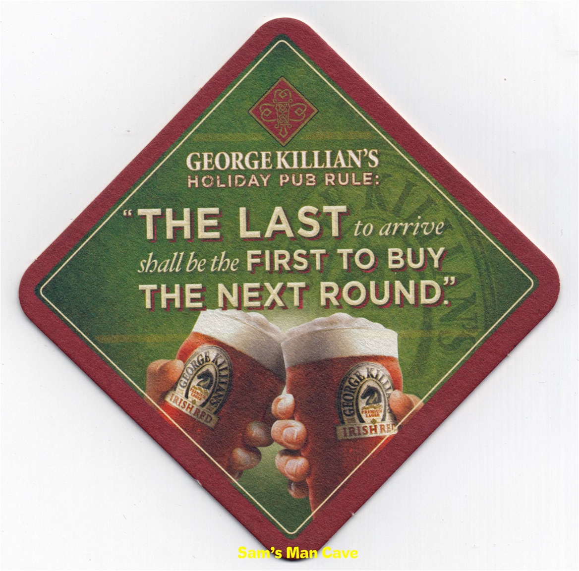 George Killian's Holiday Pub Rule Beer Coaster