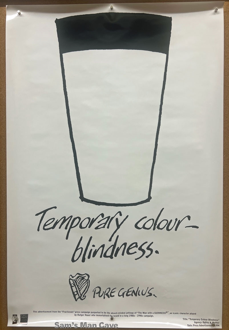 Guinness Temporary Colour Blindness Beer Poster