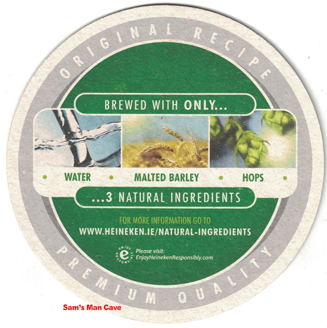 Heineken Natural Ingredients Beer Coaster