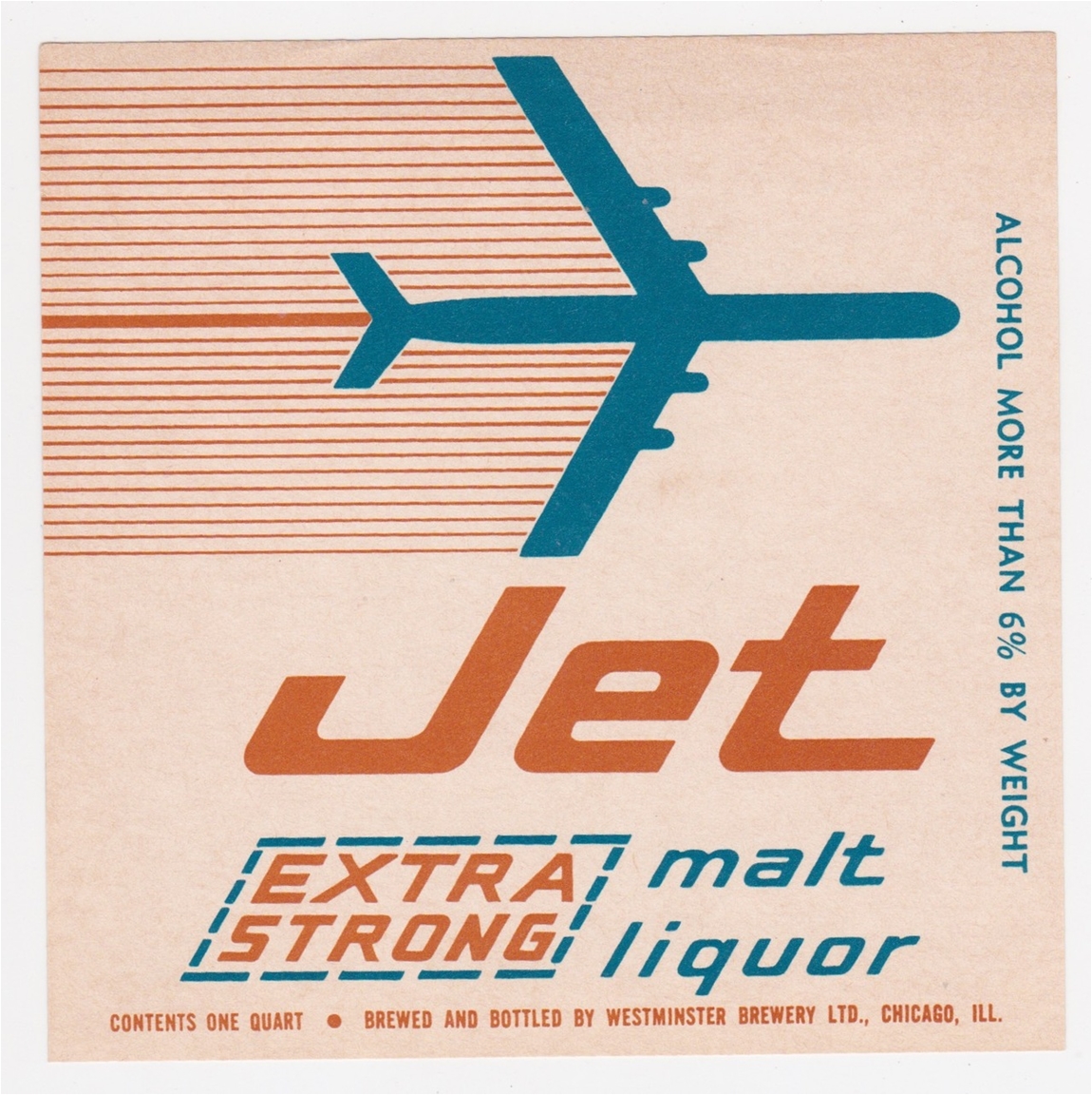 Jet Extra Strong Malt Liquor Beer Label