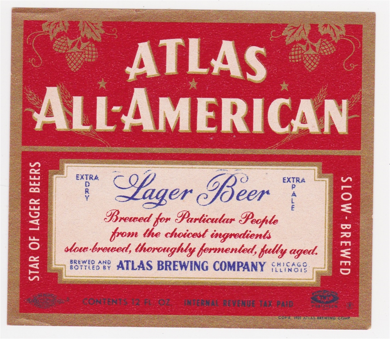 Atlas All America IRTP Beer Label