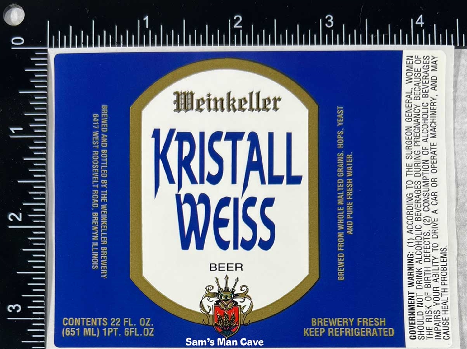 Weinkeller Kristall Weiss Sticker Label
