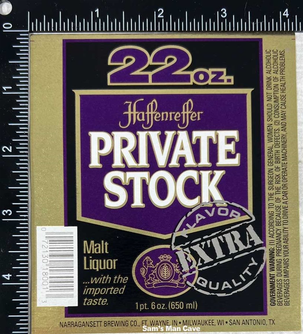 Haffenreffer Private Stock Malt Liquor Label