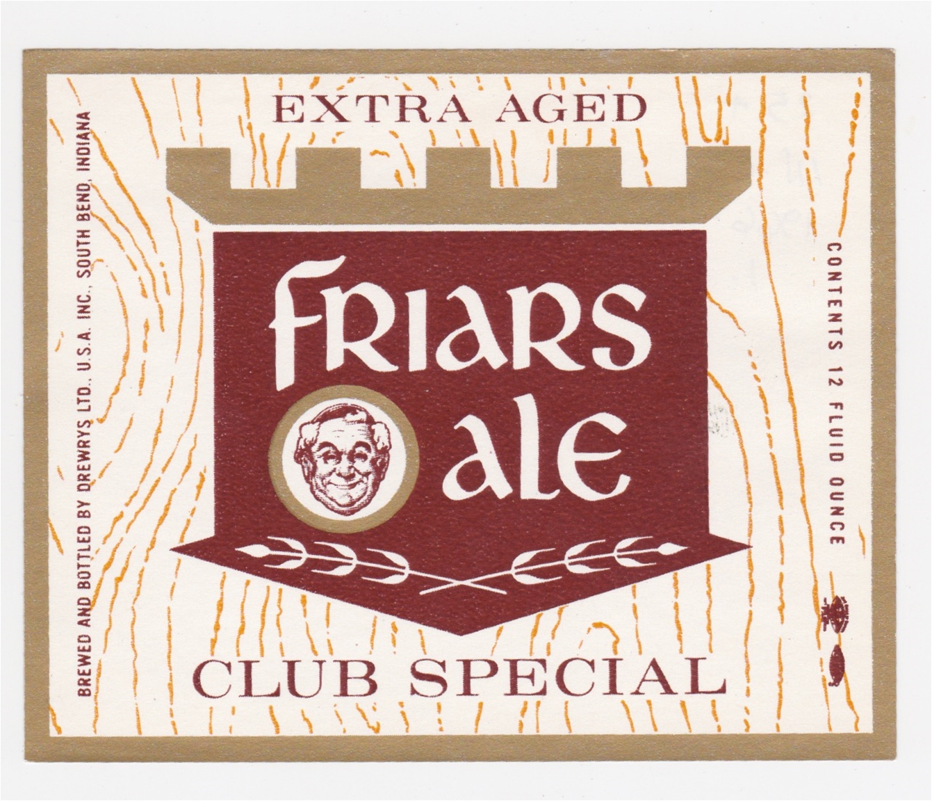 Friars Ale Club Special Beer Label