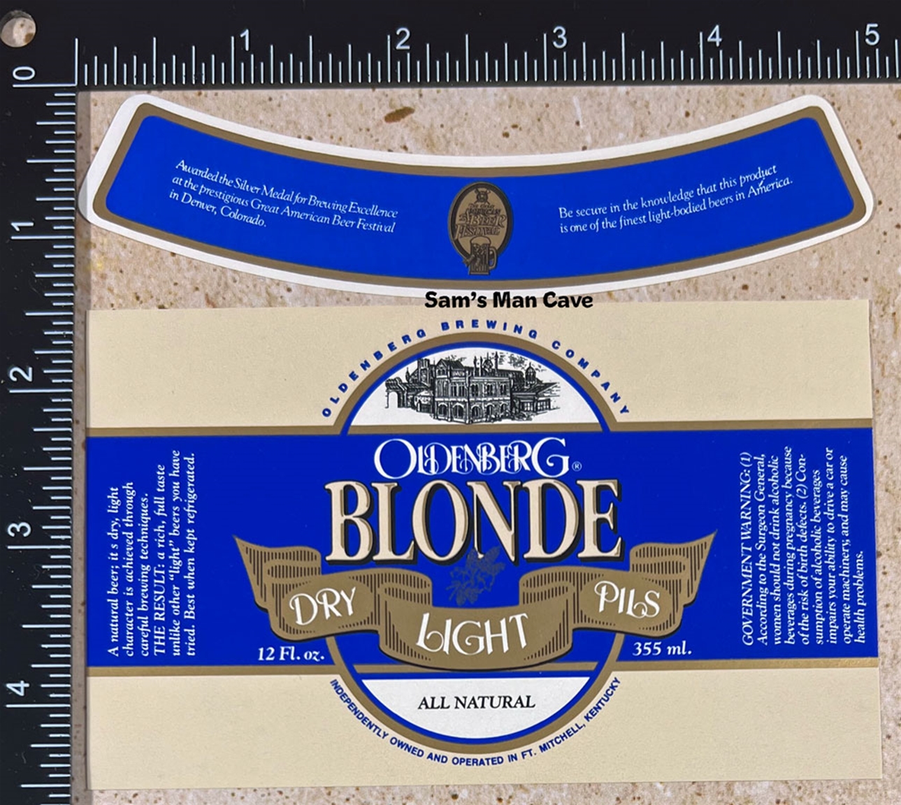 Oldenberg Blonde Dry Light Pils Label with neck