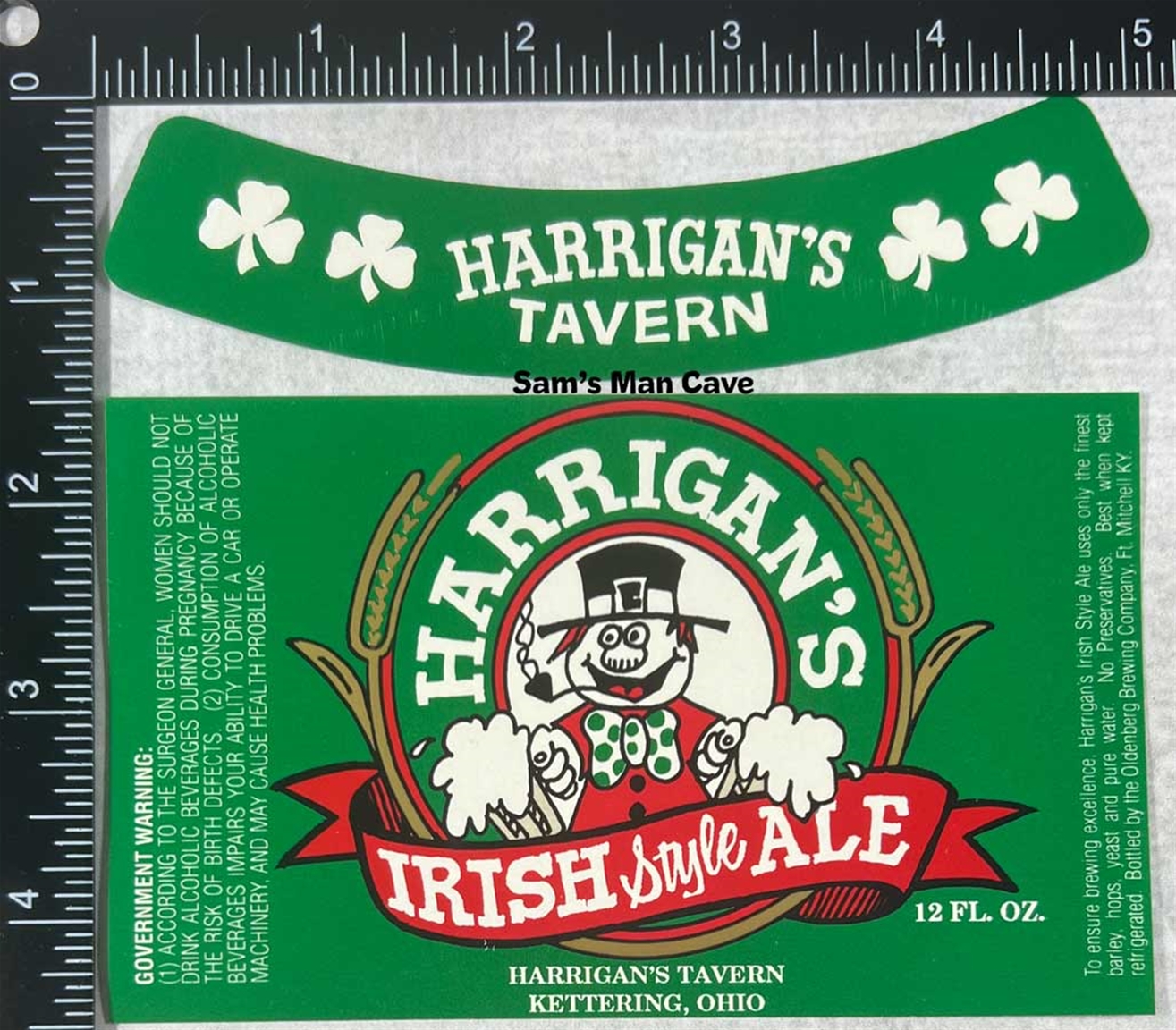 Harrigan's Tavern Irish Style Ale Label with neck