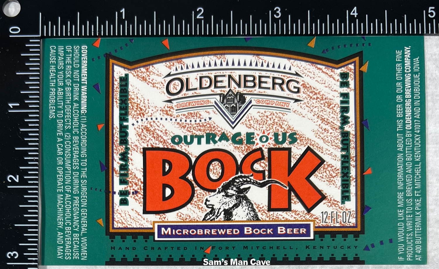 Oldenberg Outrageous Bock Beer Label 