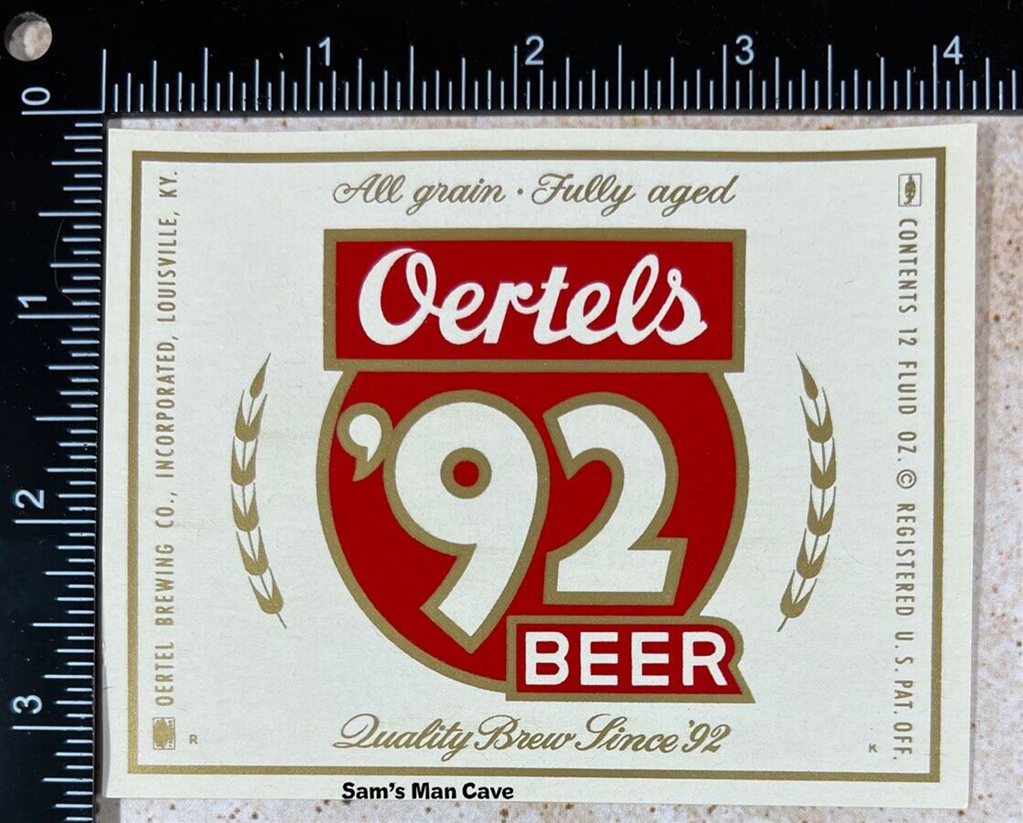 Oertels '92 Beer Label