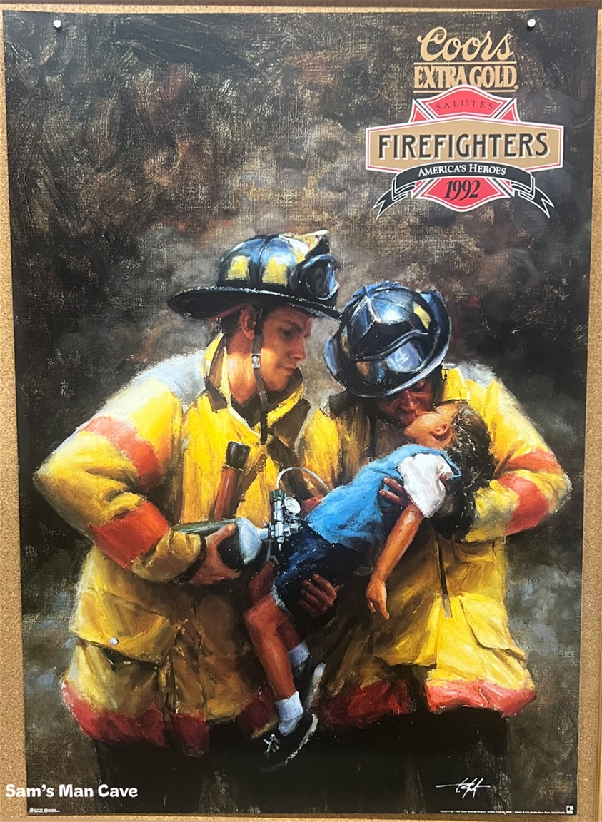 Coors Extra Gold Fire Fighter 1992 Poster