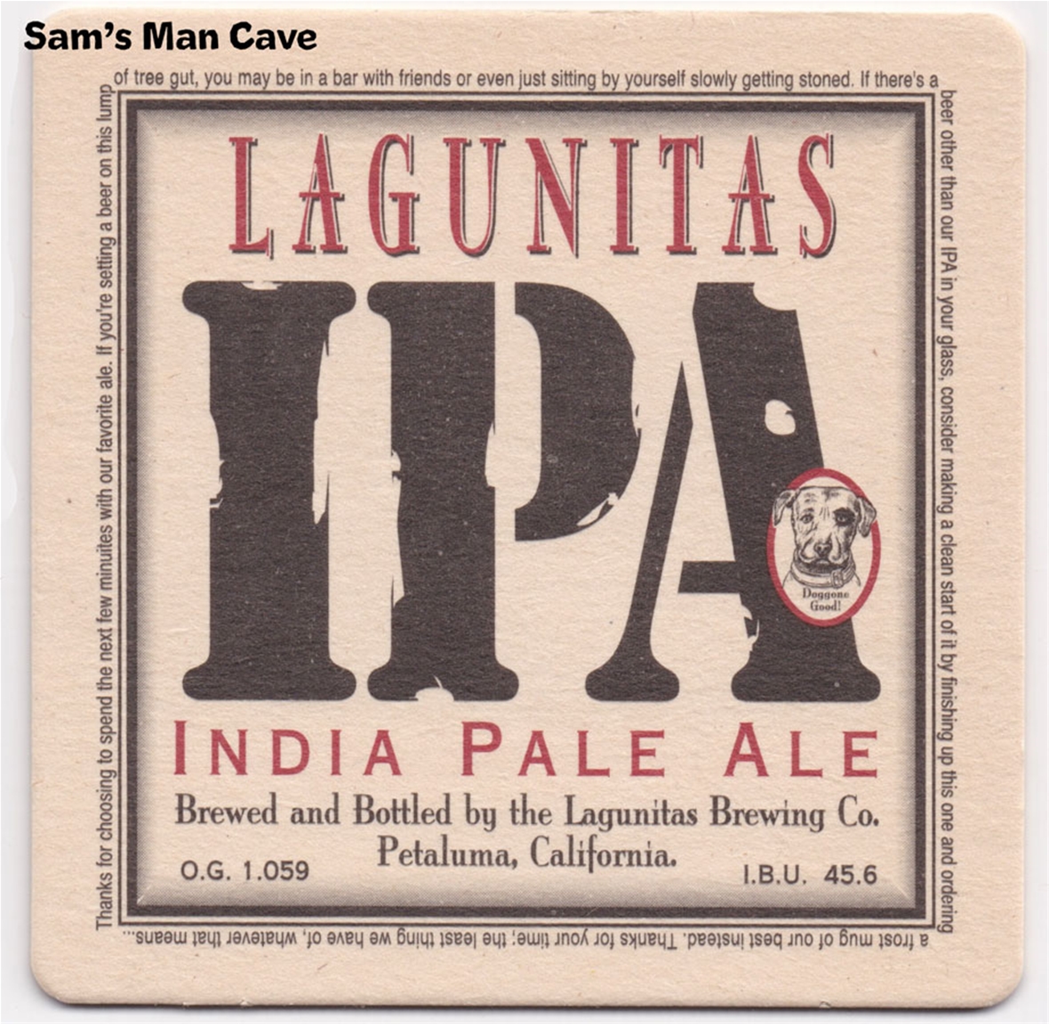 Lagunitas IPA Tree Gut Beer Coaster