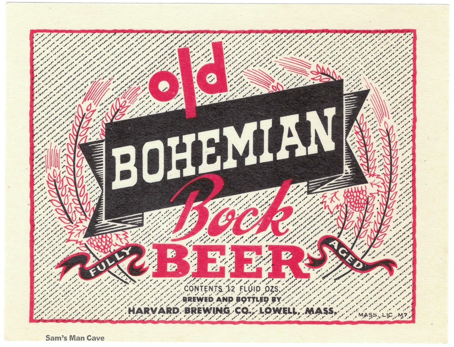 Old Bohemian Bock Beer Label