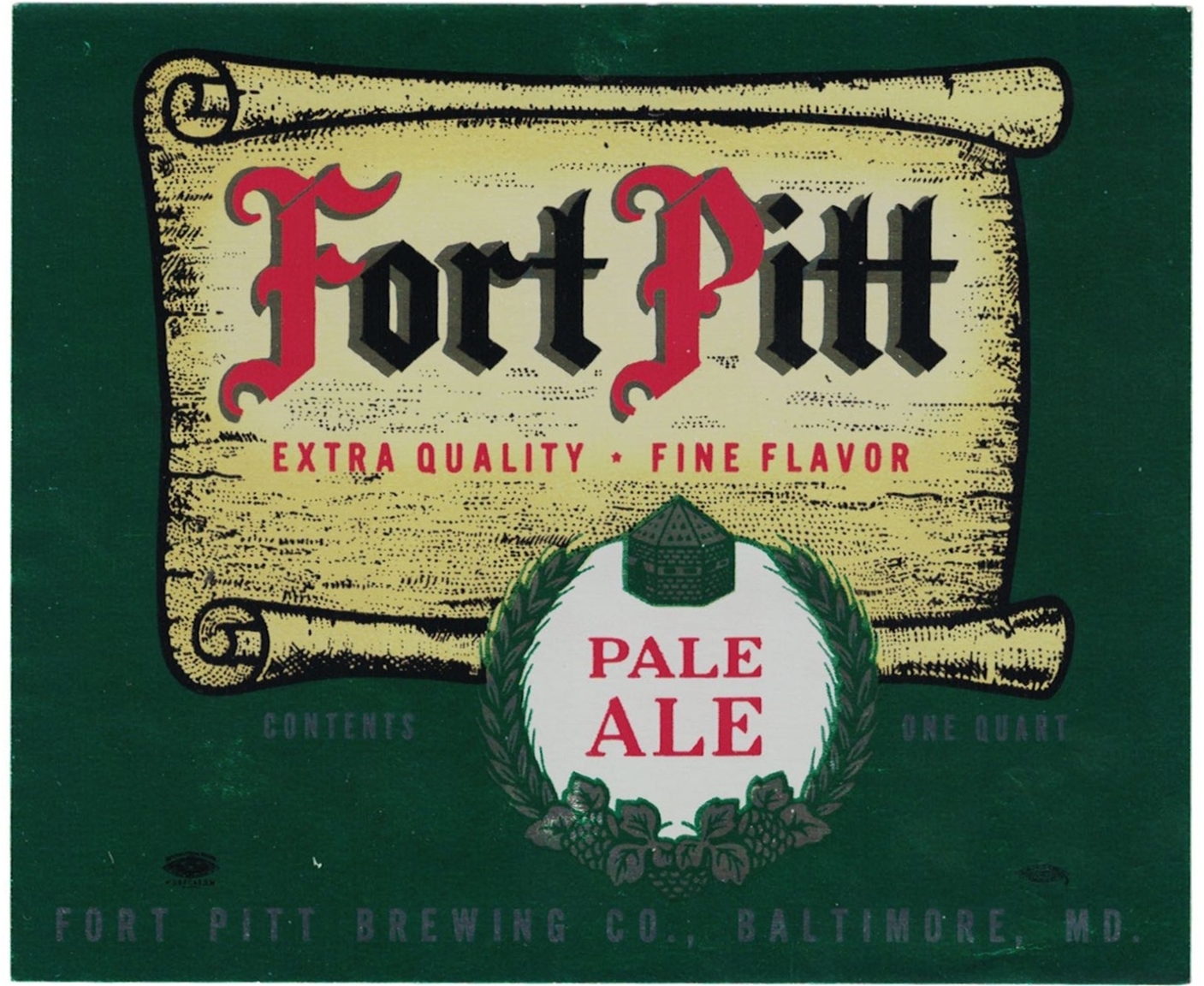 Fort Pitt Pale Ale Label