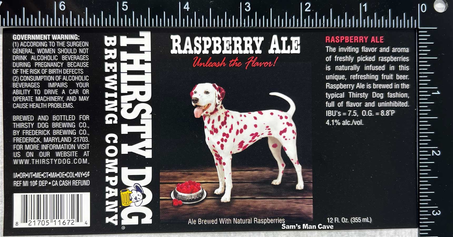 Thirsty Dog Raspberry Ale Label