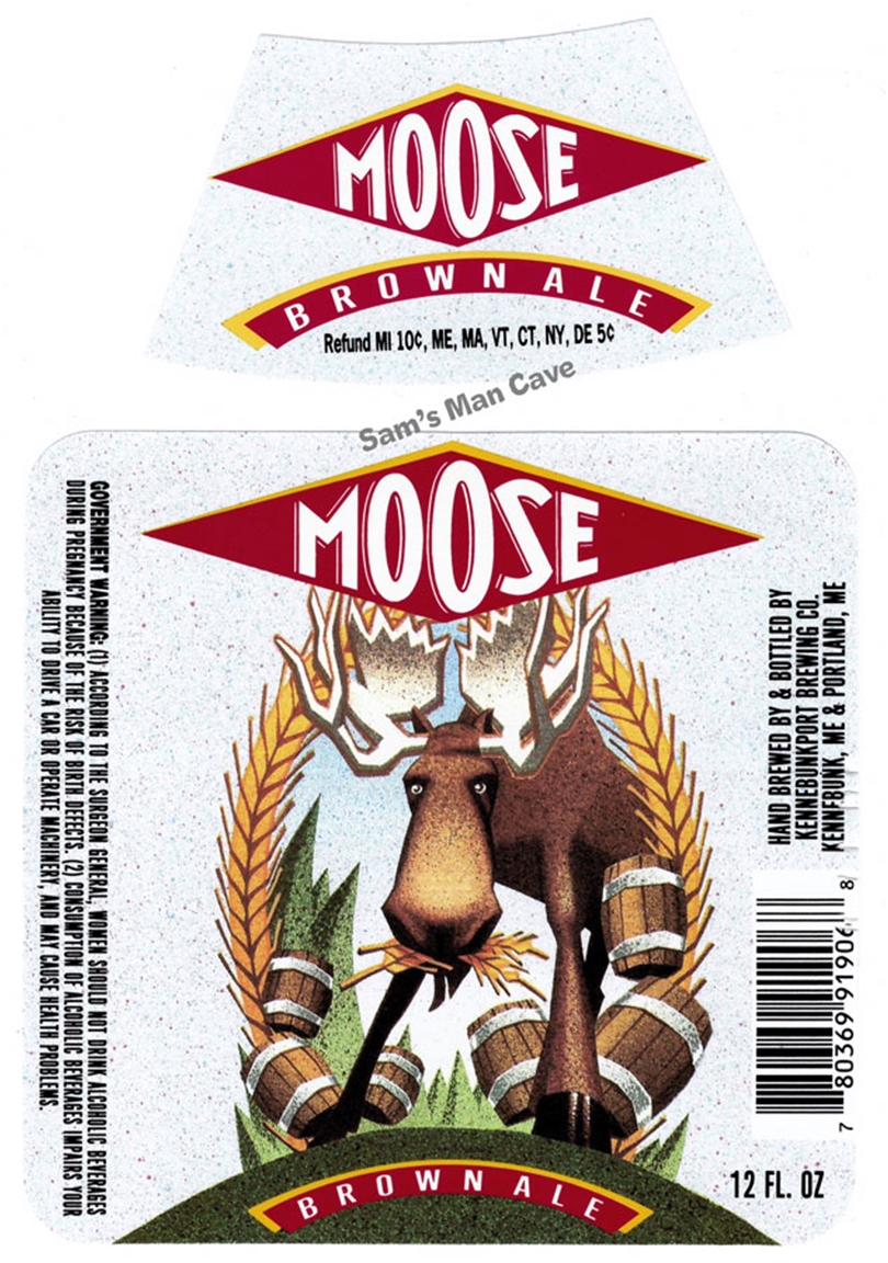 Moose Brown Ale Beer Label with neck