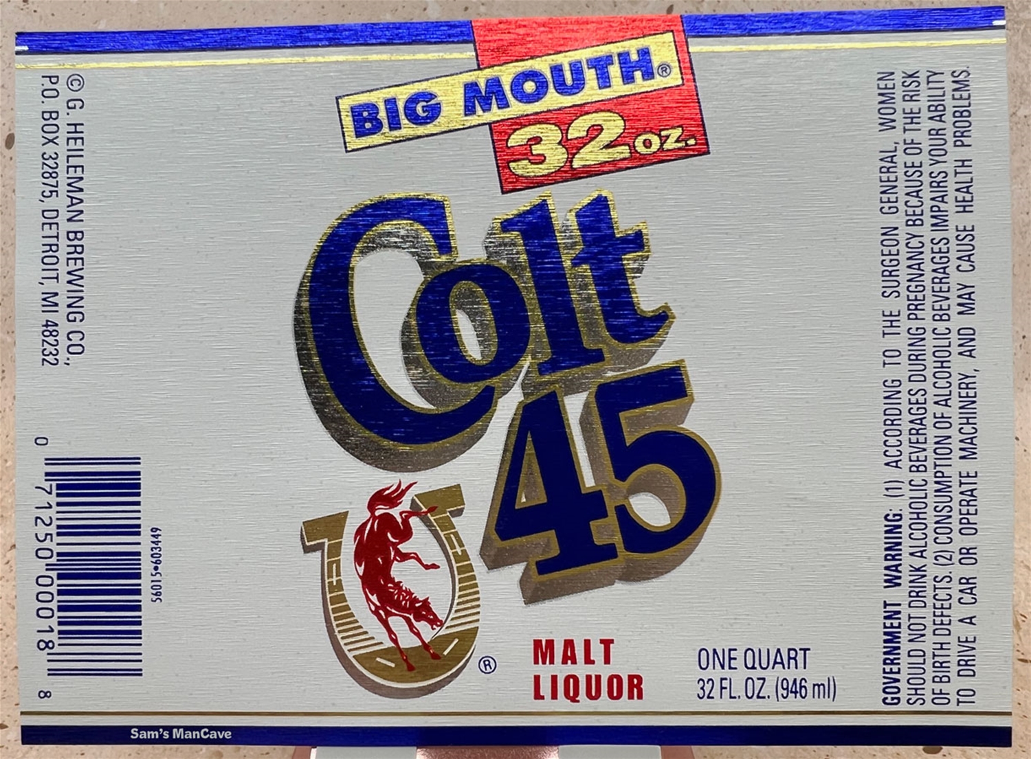 Colt 45 Double Malt Liquor Big Mouth Label