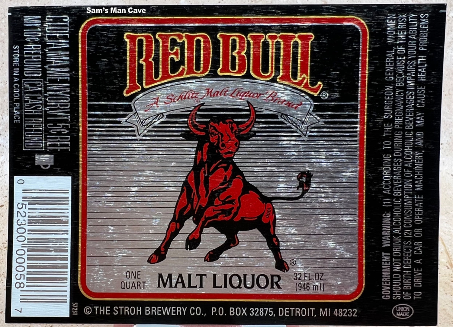 Red Bull Malt Liquor Label