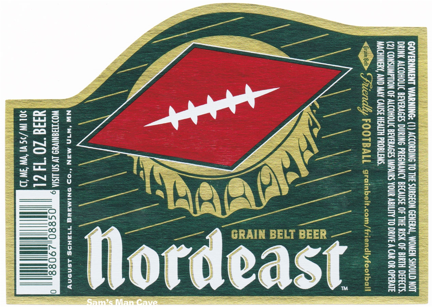 Grain Belt Football Nordeast Beer Label