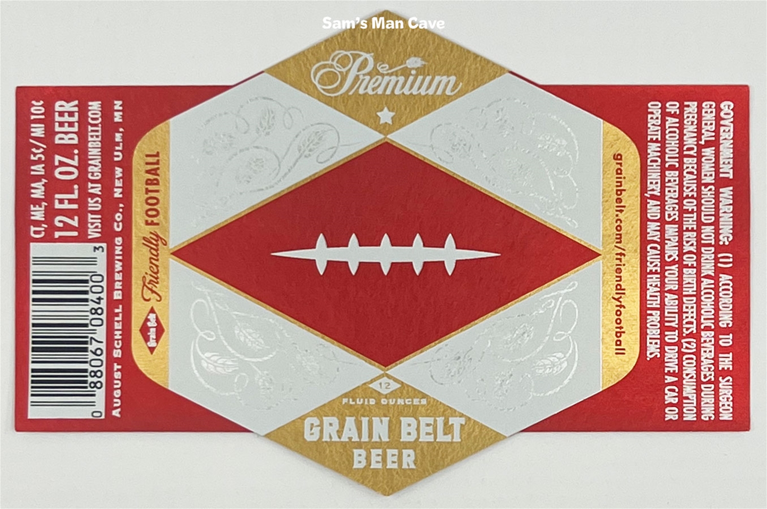 Grain Belt Football Beer Label