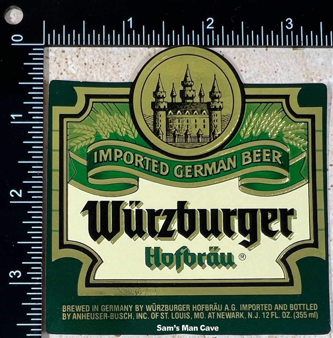 Wurzburger Hofbrau Beer Label