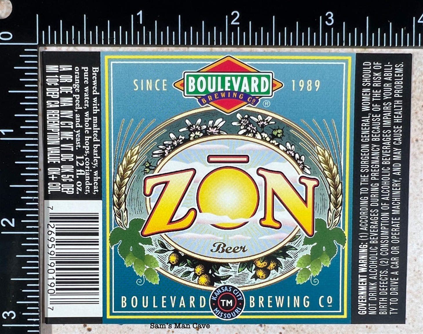 Boulevard Zon Beer Label
