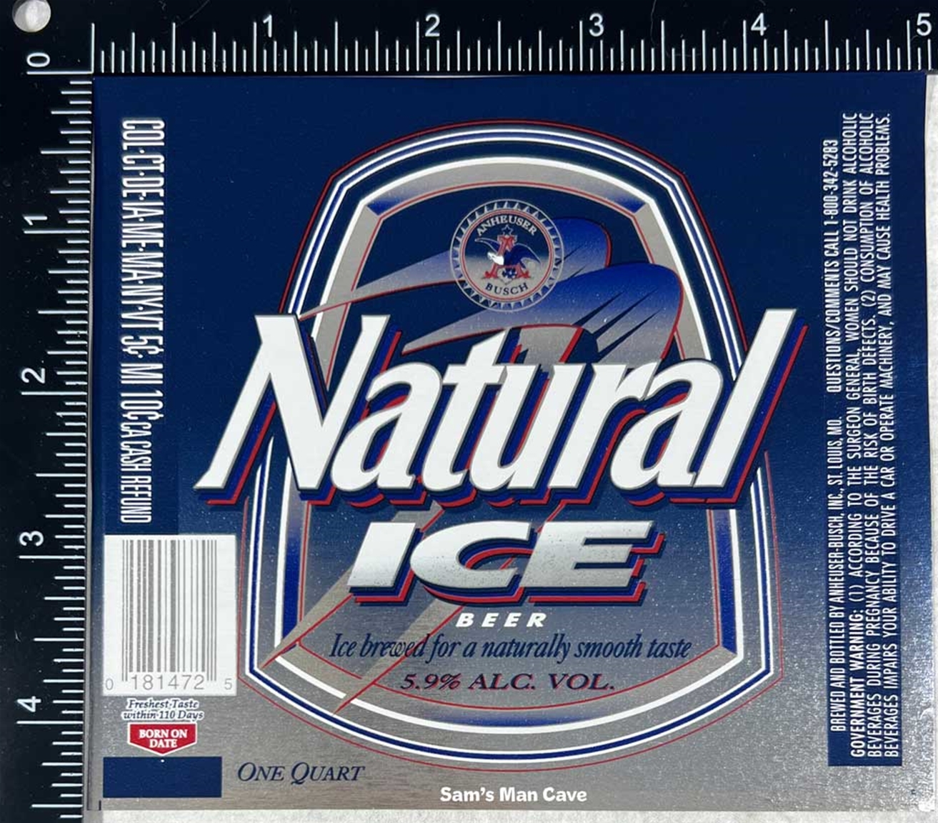 Natural Ice Beer Label
