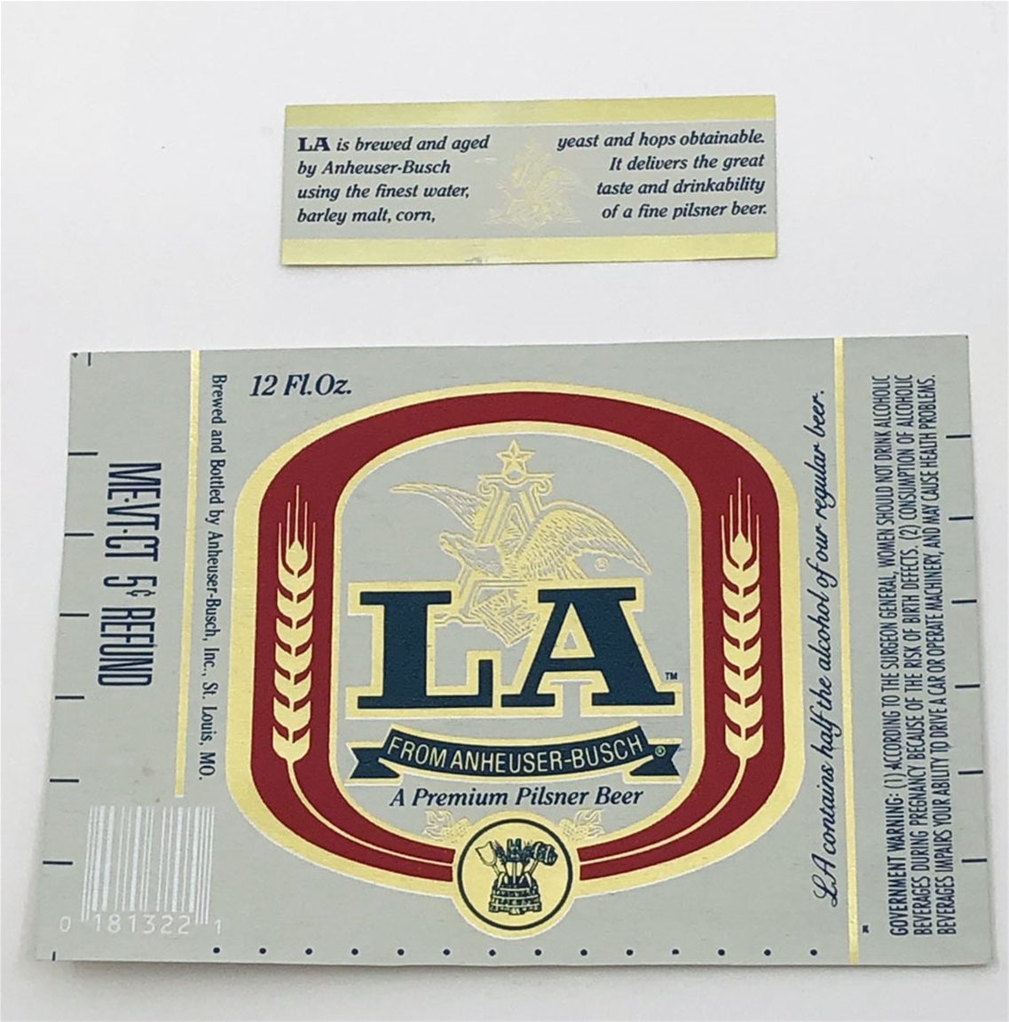 LA Beer Label with neck label