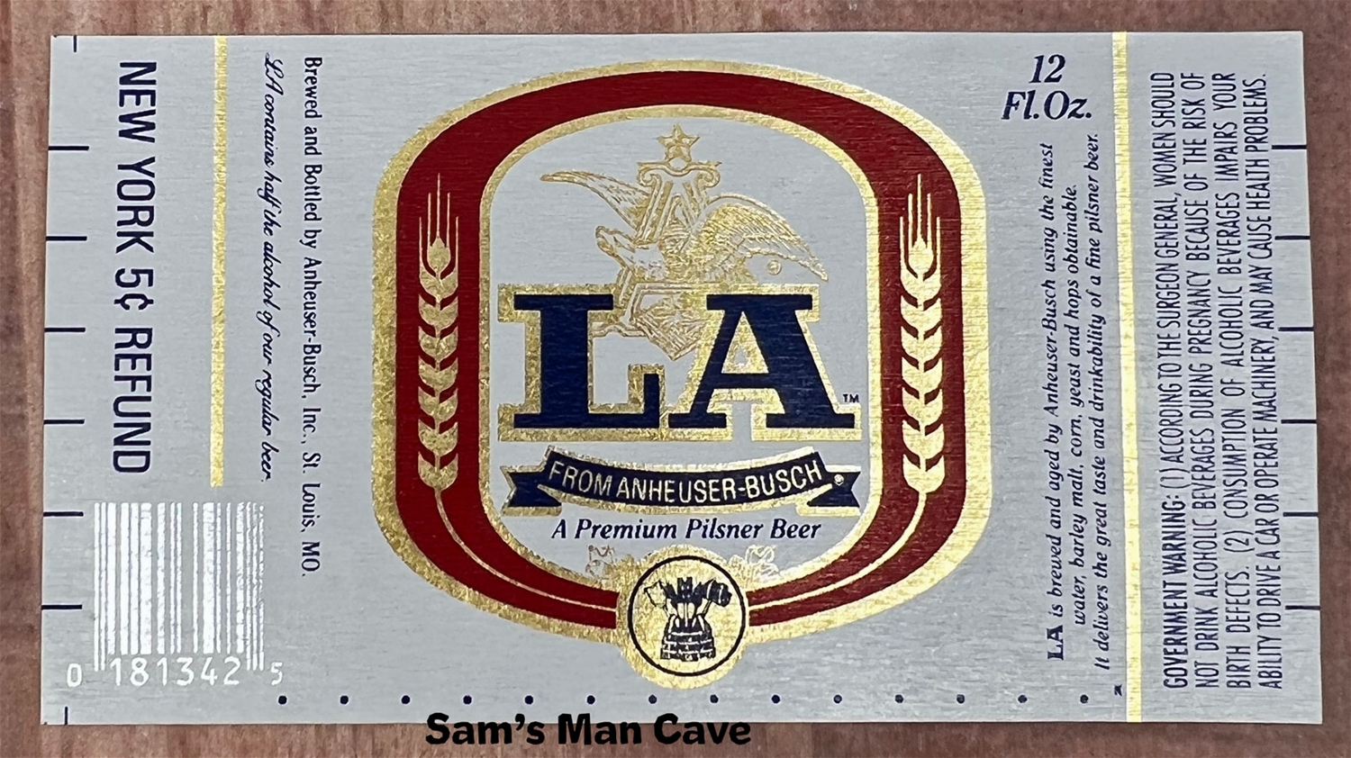 LA New York Refund Beer Label
