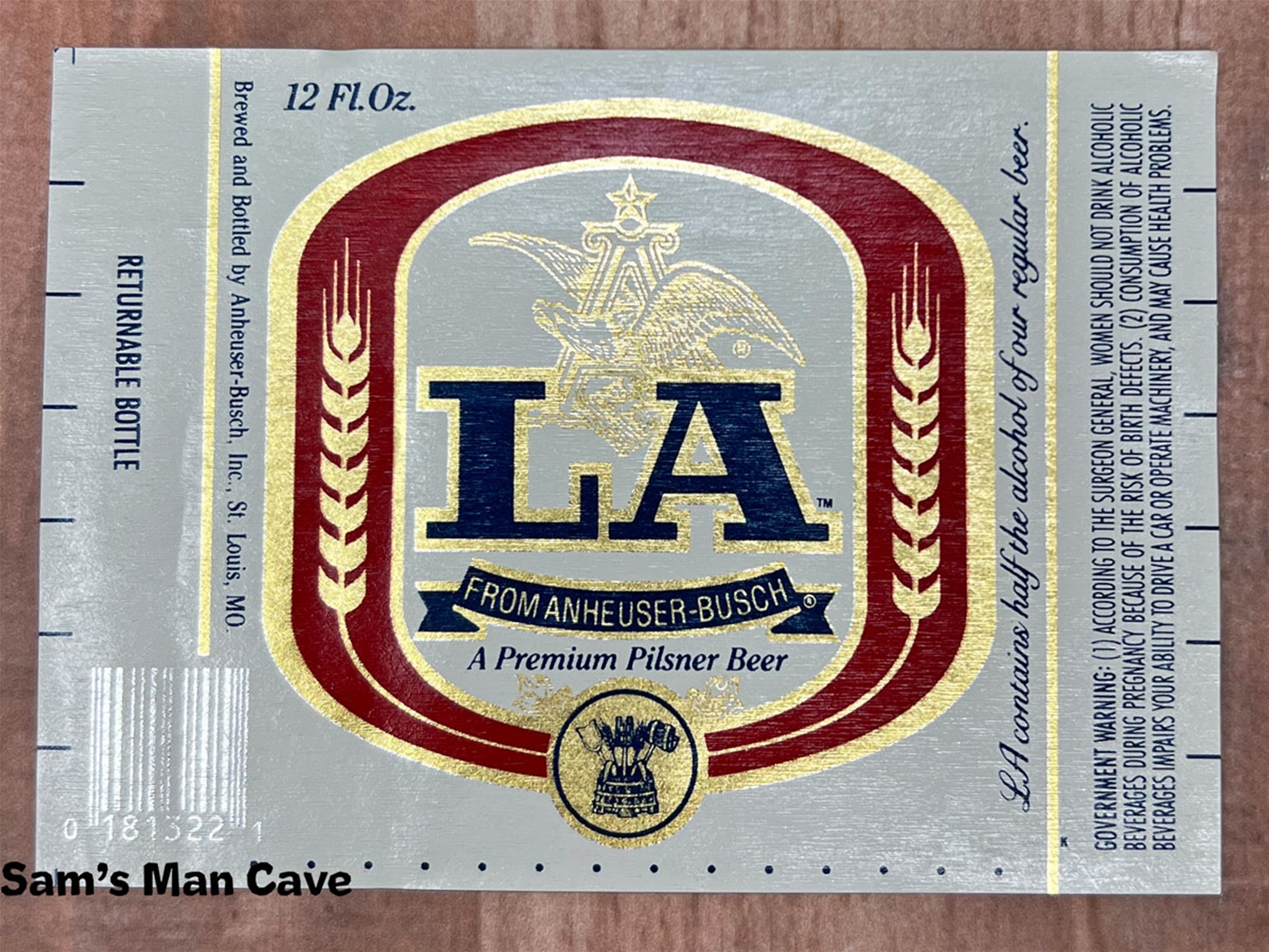 LA Returnable Bottle Beer Label