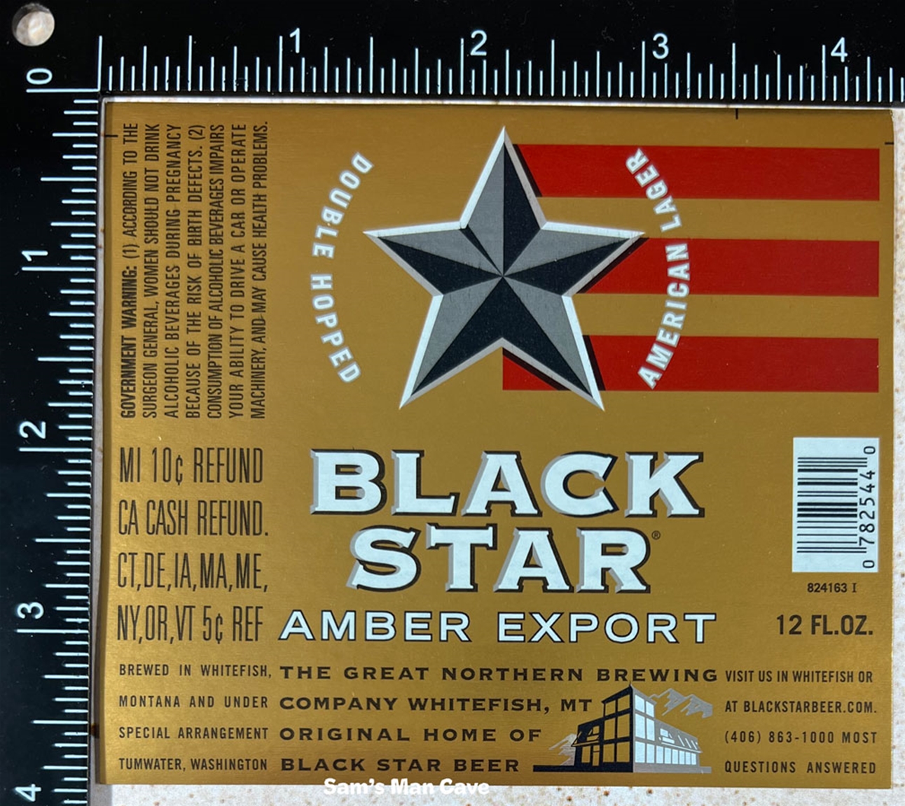 Black Star Amber Export Beer Label