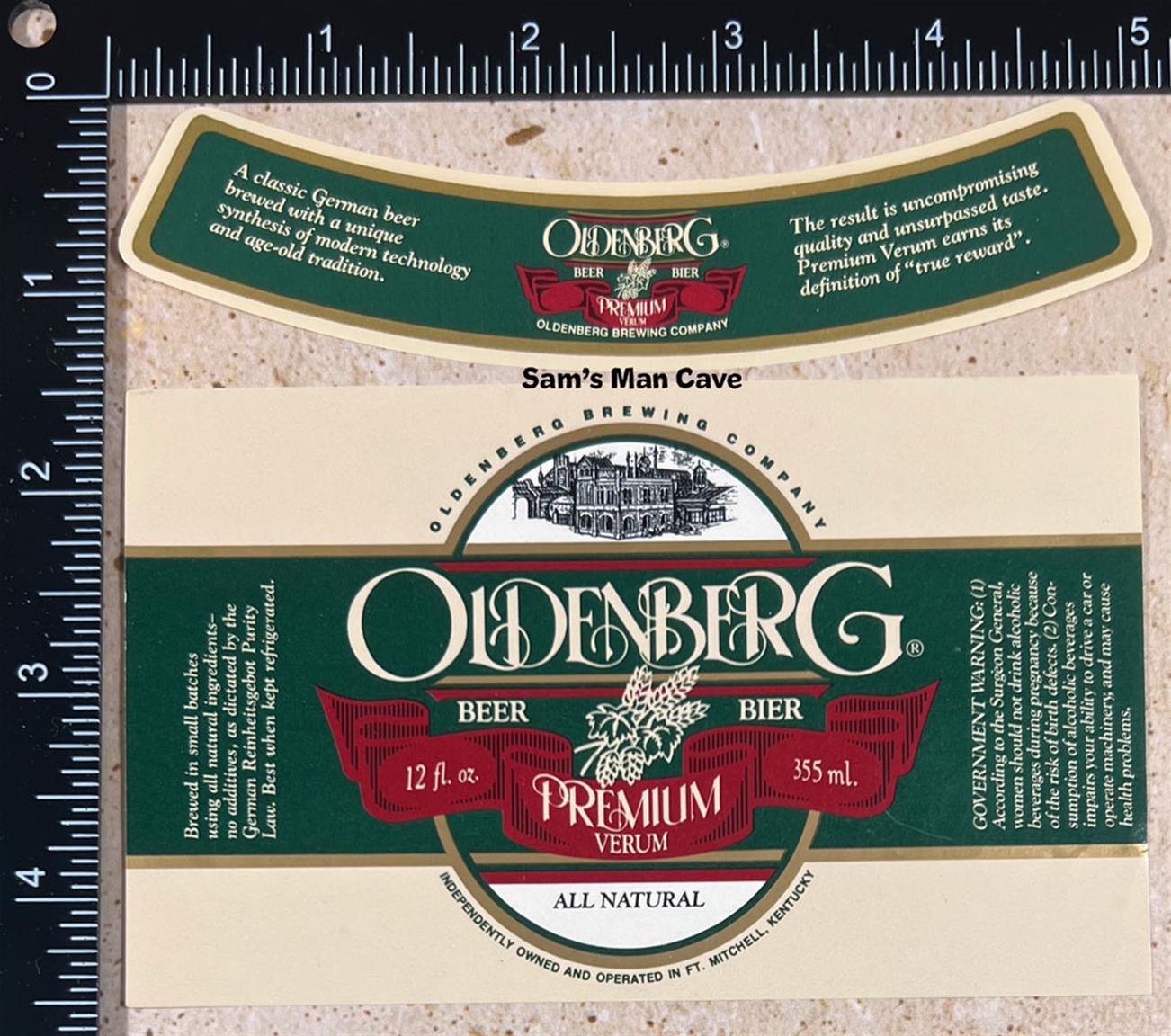 Oldenberg Premium Beer Label with neck
