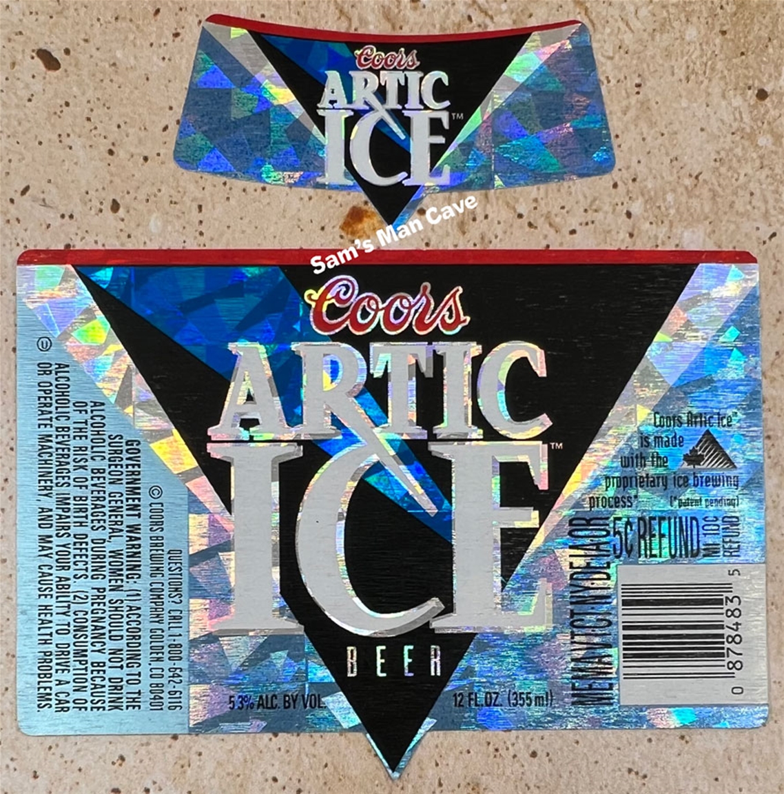 Coors Artic Ice Beer Label