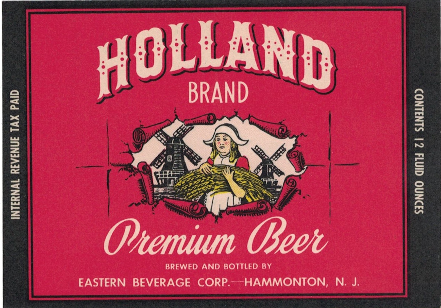 Holland Brand Premium Beer IRTP Label